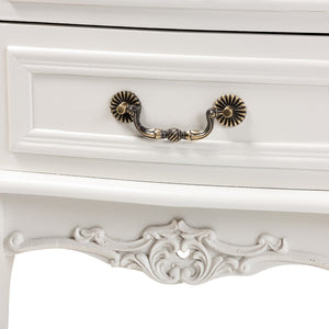 Baxton Studio Baxton Studio Gabrielle Elegant French Country End Table with Classic White Finish and Storage Drawers 2-Drawer ETASW-06-White-ET