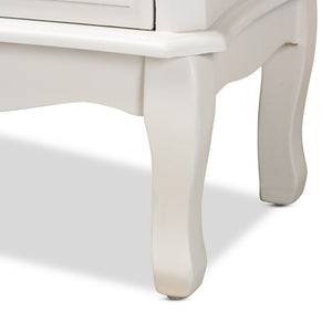 Baxton Studio Baxton Studio Gabrielle Vintage French Country 3-Drawer White Storage Cabinet with Floral Details ETASW-08-White-3DW-Cabinet