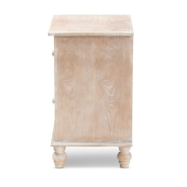 Baxton Studio Baxton Studio Celia Rustic French Country End Table with Quatrefoil Design and Mirrored Accents JY17A039-Natural Brown/Silver-ET