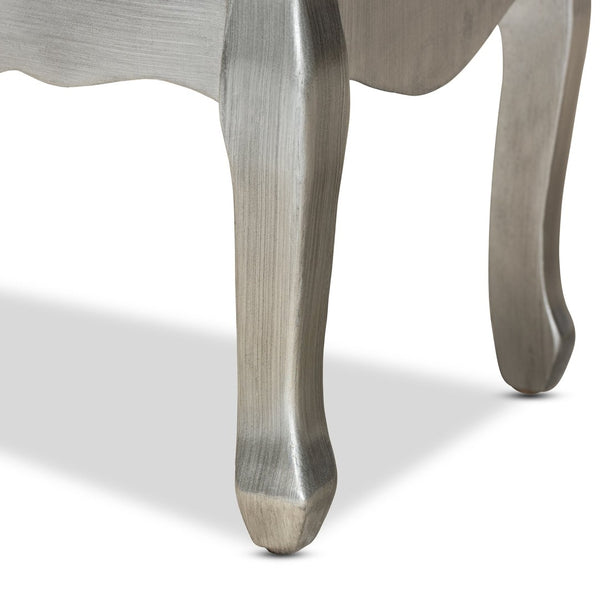 Baxton Studio Baxton Studio Leonie Glamorous Modern Transitional End Table with Mirrored Glass & Silver Finish JY18A035-Silver-ET