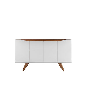 Tudor 53.15 Sideboard in White Matte and Maple Cream 1027751 Manhattan Comfort