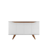 Manhattan Comfort Tudor Mid-Century Modern Sideboard White Matte and Maple Cream 1027751