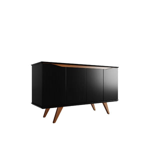 Tudor 53.15 Sideboard in Black and Maple Cream 1027752 Manhattan Comfort