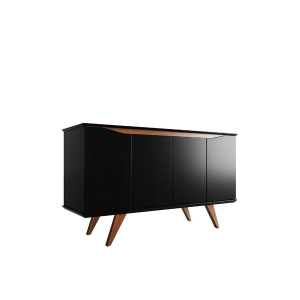 Tudor 53.15 Sideboard in Black and Maple Cream 1027752 Manhattan Comfort