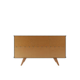 Manhattan Comfort Tudor Mid-Century Modern Sideboard Black and Maple Cream 1027752