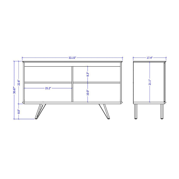 Tudor 53.15 Sideboard in Maple Cream 1027753 Manhattan Comfort