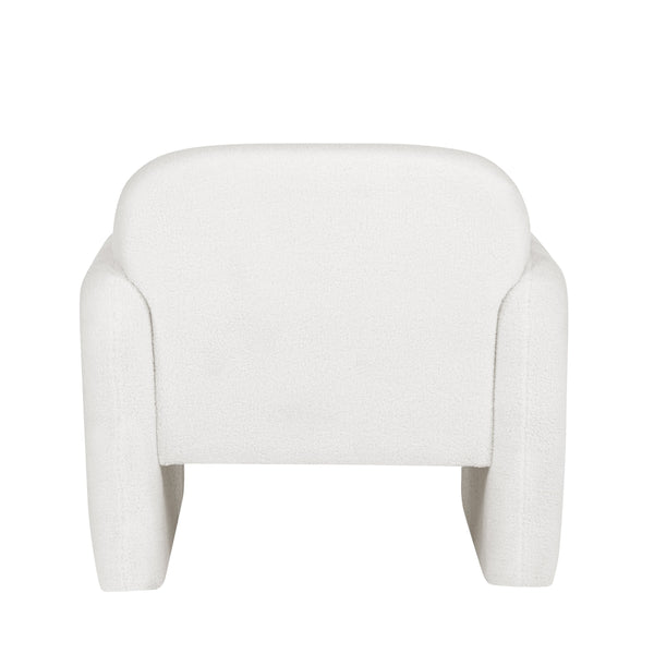 English Elm Stylish Teddy Fleece Single Sofa Chair with Arms and Pillow, Cozy Accent Armchair for Living Room Beige 30 L x 24.75 W x 24 H W1716P196469