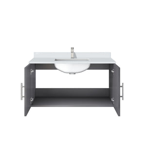 English Elm Dark Grey Bath Vanity With Cultured Marble Top, Chrome Faucet, Soft-Close Drawers & Ample Storage B2731P258609