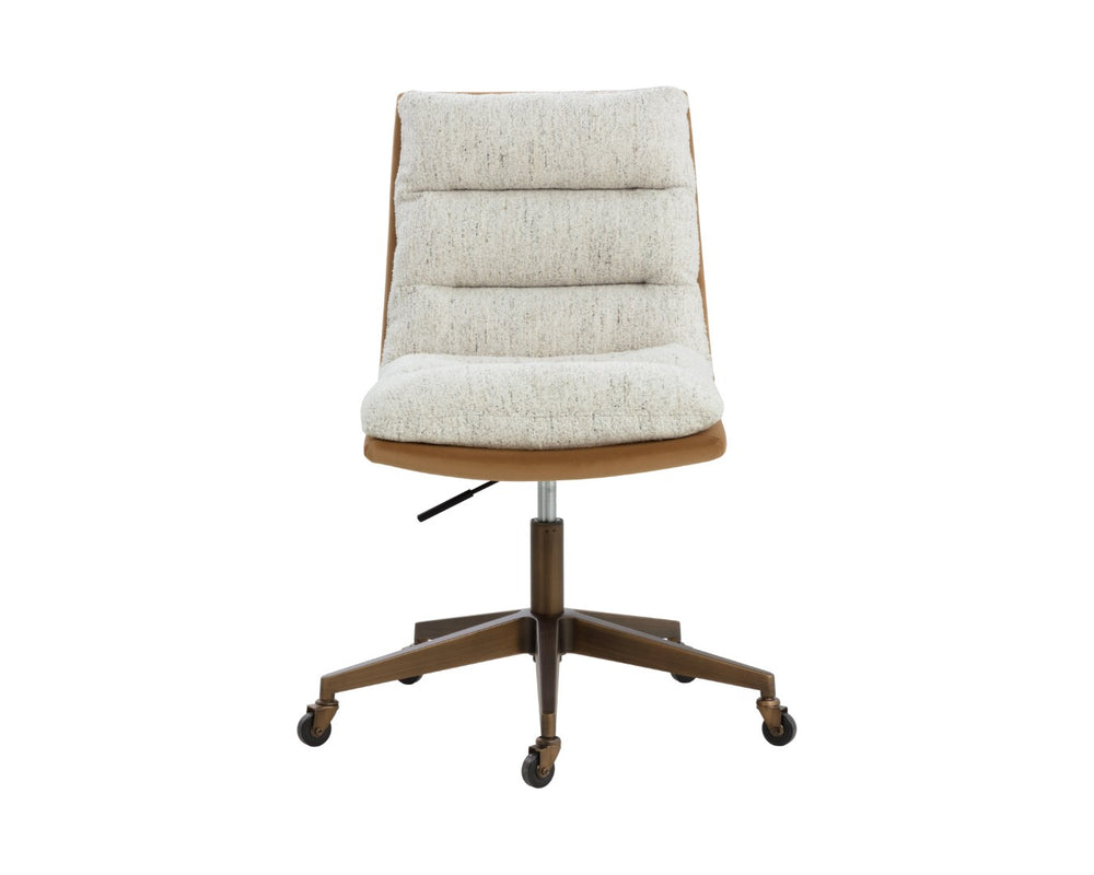 Sunpan STINSON OFFICE CHAIR - Mid-Century Modern Comfort in Hailey Moon or Kona Camel Upholstery 112332