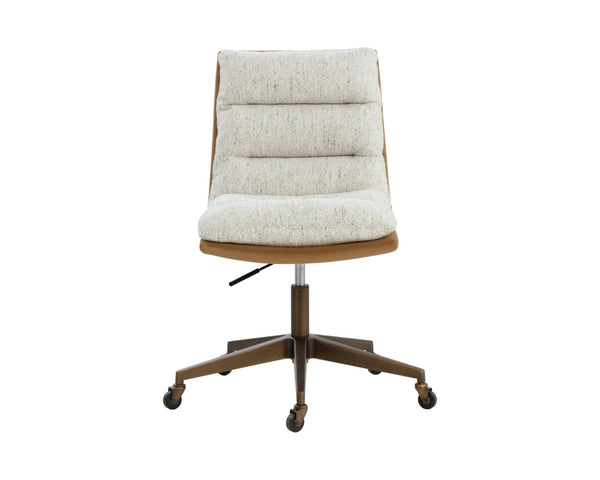 Sunpan STINSON OFFICE CHAIR - Mid-Century Modern Comfort in Hailey Moon or Kona Camel Upholstery 112332