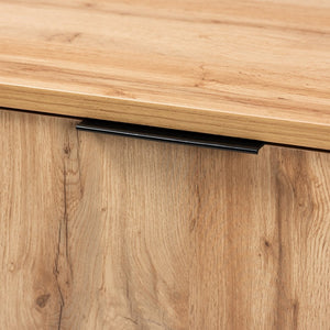 Baxton Studio Baxton Studio Reid Contemporary Industrial Sideboard Buffet - Oak Finish & Black Metal Storage Solution MPC8007-Oak/Black-Sideboard