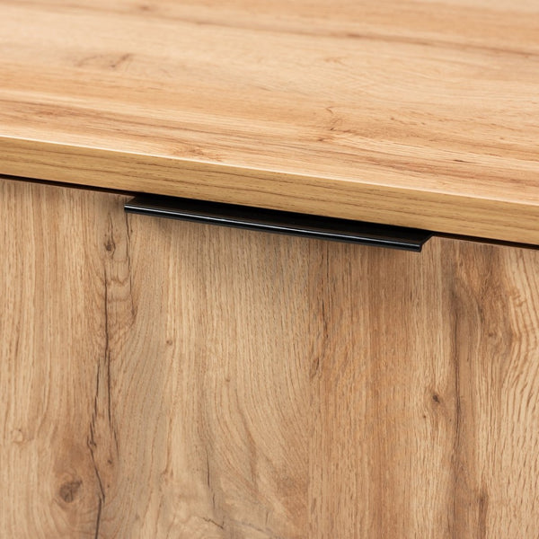 Baxton Studio Baxton Studio Reid Contemporary Industrial Sideboard Buffet - Oak Finish & Black Metal Storage Solution MPC8007-Oak/Black-Sideboard