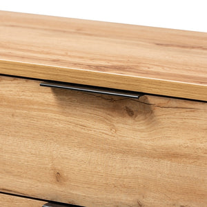 Baxton Studio Baxton Studio Reid 4-Drawer Dresser - Modern Industrial Oak & Black Metal for Stylish Storage Solutions CH8000-Oak/Black-4DW-Dresser