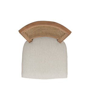 English Elm Jennifer Taylor Home - Triomphe Rattan Wicker High Back Armless Counter Stool — French Country Oak Frame, Upholstered Comfort White B2719P238385