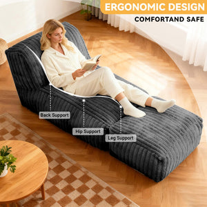 English Elm Zdfk-shenhui Corduroy Modular Floor Chaise Convertible Lounge Seat for Small Spaces W3737P423677