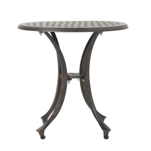 English Elm Christopher Knight Home® - Outdoor 19" Cast Aluminum Side Table - Stylish, Durable, Weather-Resistant Accent For Your Patio N773P348299B