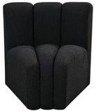 Arc Black Boucle Fabric Curved Corner 102Black-CC Meridian Furniture