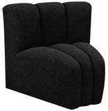 Arc Black Boucle Fabric Curved Corner 102Black-CC Meridian Furniture