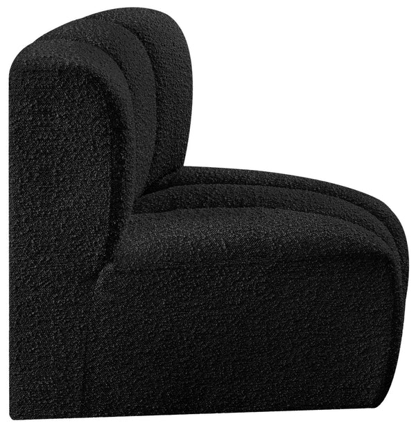 Arc Black Boucle Fabric Curved Corner 102Black-CC Meridian Furniture