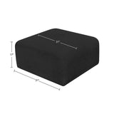 Arc Black Boucle Fabric Ottoman 102Black-Ott Meridian Furniture