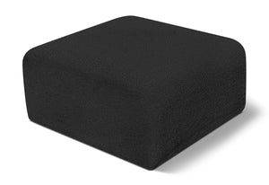 Arc Black Boucle Fabric Ottoman 102Black-Ott Meridian Furniture