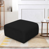 Arc Black Boucle Fabric Ottoman 102Black-Ott Meridian Furniture