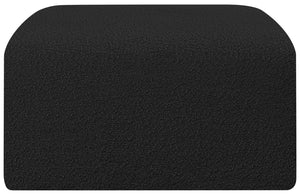 Arc Black Boucle Fabric Ottoman 102Black-Ott Meridian Furniture