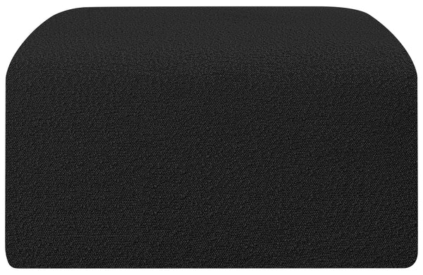 Arc Black Boucle Fabric Ottoman 102Black-Ott Meridian Furniture