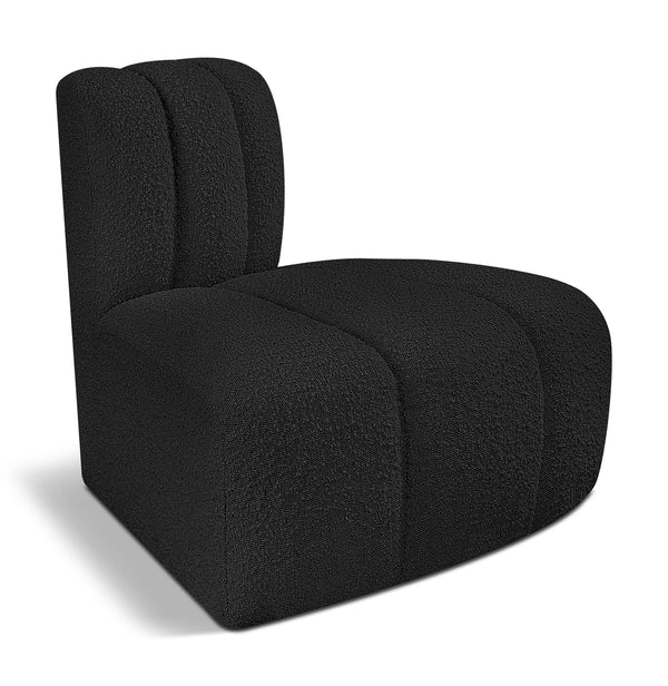 Arc Black Boucle Fabric Reverse Corner 102Black-RC Meridian Furniture