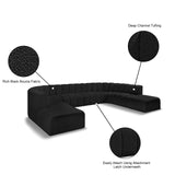 Arc Black Boucle Fabric Modular Sofa 102Black-S10A Meridian Furniture