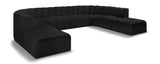 Arc Black Boucle Fabric Modular Sofa 102Black-S10A Meridian Furniture