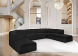 Arc Black Boucle Fabric Modular Sofa 102Black-S10A Meridian Furniture