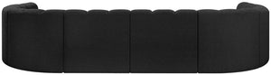 Arc Black Boucle Fabric Modular Sofa 102Black-S10A Meridian Furniture