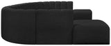 Arc Black Boucle Fabric Modular Sofa 102Black-S10A Meridian Furniture