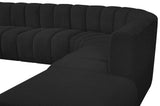 Arc Black Boucle Fabric Modular Sofa 102Black-S10A Meridian Furniture