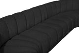 Arc Black Boucle Fabric Modular Sofa 102Black-S10A Meridian Furniture