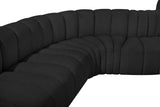 Arc Black Boucle Fabric Modular Sofa 102Black-S10A Meridian Furniture