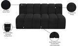 Arc Black Boucle Fabric Modular Sofa 102Black-S2A Meridian Furniture