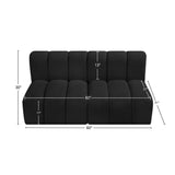 Arc Black Boucle Fabric Modular Sofa 102Black-S2A Meridian Furniture