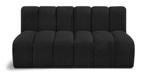 Arc Black Boucle Fabric Modular Sofa 102Black-S2A Meridian Furniture