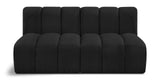 Arc Black Boucle Fabric Modular Sofa 102Black-S2A Meridian Furniture