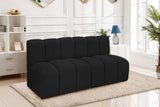 Arc Black Boucle Fabric Modular Sofa 102Black-S2A Meridian Furniture