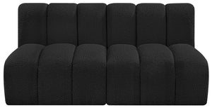 Arc Black Boucle Fabric Modular Sofa 102Black-S2A Meridian Furniture