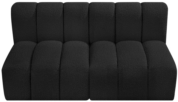 Arc Black Boucle Fabric Modular Sofa 102Black-S2A Meridian Furniture