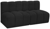 Arc Black Boucle Fabric Modular Sofa 102Black-S2A Meridian Furniture