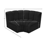 Arc Black Boucle Fabric Modular Sofa 102Black-S2B Meridian Furniture