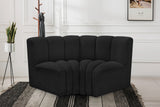 Arc Black Boucle Fabric Modular Sofa 102Black-S2B Meridian Furniture