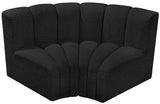 Arc Black Boucle Fabric Modular Sofa 102Black-S2B Meridian Furniture