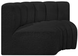 Arc Black Boucle Fabric Modular Sofa 102Black-S2B Meridian Furniture