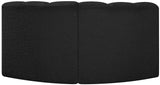 Arc Black Boucle Fabric Modular Sofa 102Black-S2B Meridian Furniture